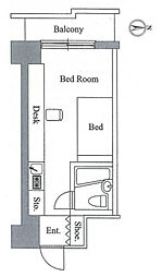 JR山手線 田端駅 徒歩7分の賃貸マンション 7階ワンルームの間取り
