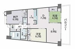 西鉄貝塚線 西鉄香椎駅 徒歩25分の賃貸マンション 10階2SKの間取り