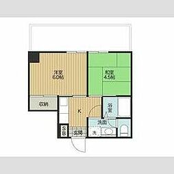 東武東上線 大山駅 徒歩5分の賃貸マンション 2階2Kの間取り