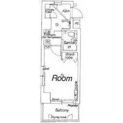 デトム・ワン一条通 2階1Kの間取り