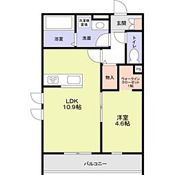 名鉄瀬戸線 守山自衛隊前駅 徒歩4分の賃貸アパート 3階1LDKの間取り