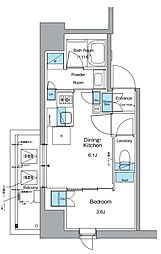 都営大江戸線 新御徒町駅 徒歩5分の賃貸マンション 2階1DKの間取り