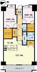 ウェストモンターニュ三ッ沢 1階2LDKの間取り
