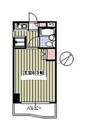 京急本線 横浜駅 徒歩22分の賃貸マンション 6階1Kの間取り