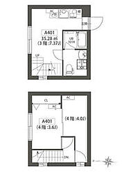 西武新宿線 沼袋駅 徒歩2分の賃貸マンション 3階2DKの間取り