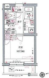 ジュイールパルフェ西新井 109 1階1Kの間取り