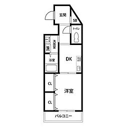 ブエナビスタ貝塚 105 1階1DKの間取り