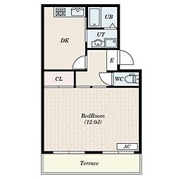 阪急神戸本線 神崎川駅 徒歩9分の賃貸マンション 3階1DKの間取り
