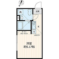 都営大江戸線 練馬春日町駅 徒歩11分の賃貸アパート 2階ワンルームの間取り