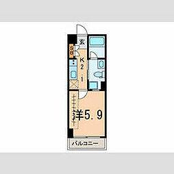 Ｓｈｉｎｅ　Ｏｉｍａｃｈｉ 4階1Kの間取り