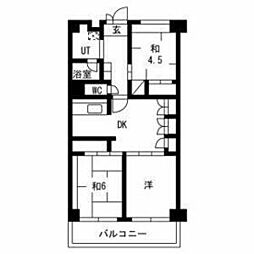 京急本線 県立大学駅 徒歩10分の賃貸マンション 1階3DKの間取り