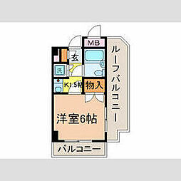 JR南武線 武蔵中原駅 徒歩14分の賃貸マンション 3階1Kの間取り