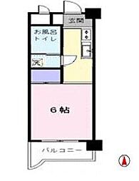 プレイリーハイムII 1階1Kの間取り