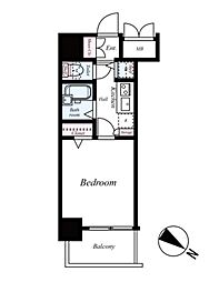 トーシンフェニックス田町 304号室 3階1Kの間取り