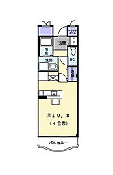ウエスト　メゾン 1階ワンルームの間取り