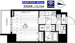 都営新宿線 大島駅 徒歩2分の賃貸マンション 7階1Kの間取り
