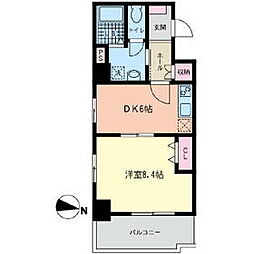 ロングウェル横濱 502 5階1DKの間取り