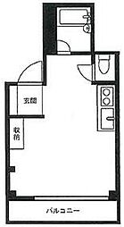 JR南武線 立川駅 徒歩5分の賃貸マンション 6階ワンルームの間取り