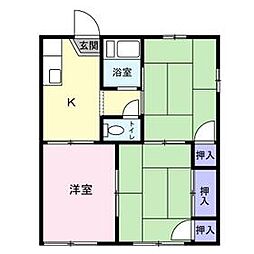 アーバンハイツ 2階3Kの間取り