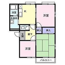 JR内房線 君津駅 徒歩9分の賃貸アパート 1階3DKの間取り