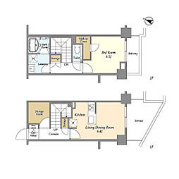 東京メトロ有楽町線 護国寺駅 徒歩5分の賃貸マンション 2階1SLDKの間取り