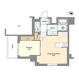 東京メトロ有楽町線 護国寺駅 徒歩5分の賃貸マンション 6階1LDKの間取り