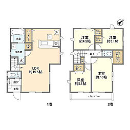 Kolet昭島拝島町#08 1階4LDKの間取り