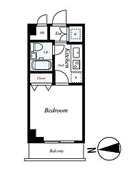 ルーブル大森II 7階1Kの間取り