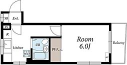 JR山手線 大塚駅 徒歩8分の賃貸マンション 3階1Kの間取り