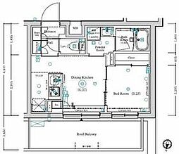 JR埼京線 北赤羽駅 徒歩3分の賃貸マンション 5階1DKの間取り