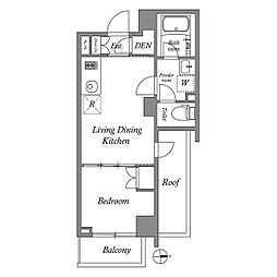 京急空港線 大鳥居駅 徒歩4分の賃貸マンション 2階1LDKの間取り