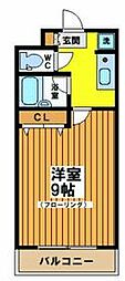都営大江戸線 西新宿五丁目駅 徒歩3分の賃貸マンション 1階1Kの間取り