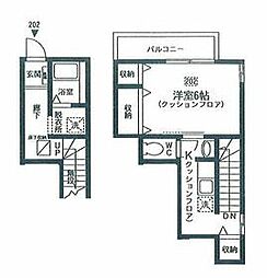西武池袋線 東長崎駅 徒歩3分の賃貸アパート 2階1Kの間取り