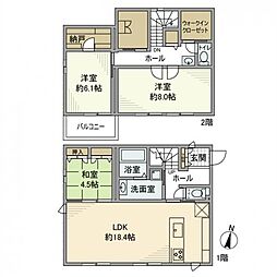 荒川本郷戸建 2階3LDKの間取り