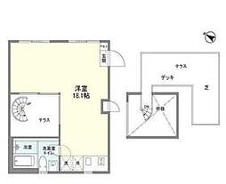 東京メトロ千代田線 明治神宮前駅 徒歩8分の賃貸マンション 3階ワンルームの間取り