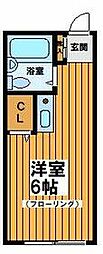 京王井の頭線 西永福駅 徒歩8分の賃貸アパート 1階ワンルームの間取り