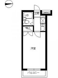 JR南武線 矢野口駅 徒歩7分の賃貸マンション 2階1Kの間取り