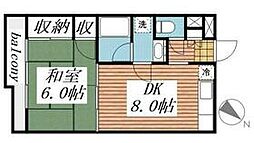 埼玉高速鉄道 川口元郷駅 徒歩13分の賃貸マンション 3階1DKの間取り