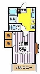京王線 仙川駅 徒歩6分の賃貸アパート 1階1Kの間取り