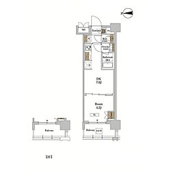 ＲＪＲプレシア蒲田 5階1DKの間取り