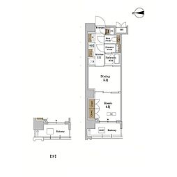 JR京浜東北・根岸線 蒲田駅 徒歩10分の賃貸マンション 6階1DKの間取り