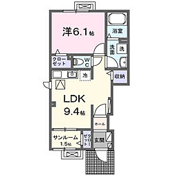 ル　シエル 1階1LDKの間取り