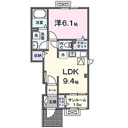 京都丹後鉄道宮豊線 峰山駅 徒歩28分の賃貸アパート 1階1LDKの間取り
