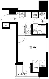 東京メトロ日比谷線 茅場町駅 徒歩8分の賃貸マンション 3階1Kの間取り
