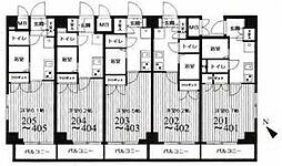 東急目黒線 武蔵小山駅 徒歩5分の賃貸マンション 4階1Kの間取り