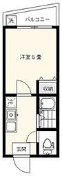 京急本線 平和島駅 徒歩6分の賃貸マンション 1階1Kの間取り