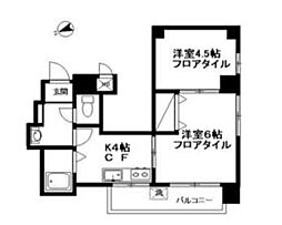 JR山手線 大塚駅 徒歩5分の賃貸マンション 12階2Kの間取り
