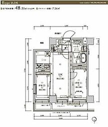 JR埼京線 浮間舟渡駅 徒歩9分の賃貸マンション 3階2LDKの間取り
