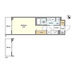 ＥｓＴＲＵＴＨ　ＭＡＧＯＭＥ 3階1Kの間取り