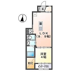 ヴィラ・ソレイユ　Ｂ 1階1LDKの間取り